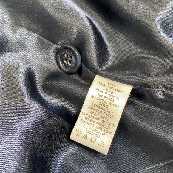 Dennis Basso trench raincoat peacoat navy jacket S - Picture 9 of 11